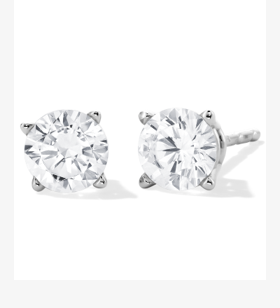 KAY Lab-Grown Diamonds Round-Cut Solitaire Earrings 3/4 ct tw 10K White Gold (I/SI2)