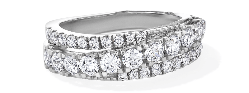 Adore Lab-Grown Diamond Three-Row Anniversary Ring 1-1/4 ct tw 14K White Gold (F/VS2)