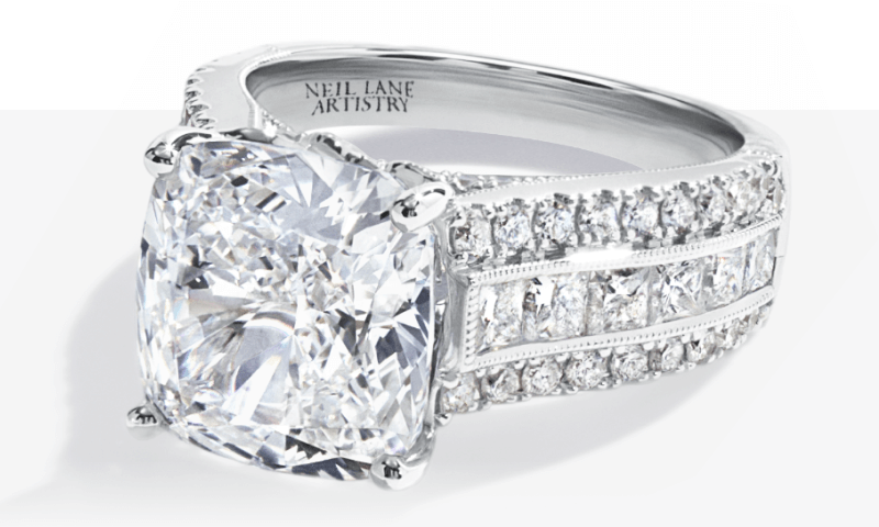 Neil Lane Artistry Cushion-Cut Lab-Grown Diamond Engagement Ring 10 ct tw 14K White Gold