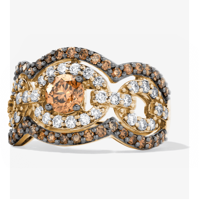 Le Vian Diamond Chain Link Ring 1-7/8 ct tw 14K Honey Gold