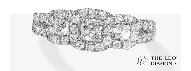 THE LEO Diamond Three-Stone Engagement Ring 7/8 ct tw 14K White Gold