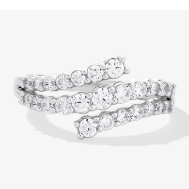 KAY Lab-Grown Diamonds Bypass-Look Ring 3/4 ct tw 14K White Gold