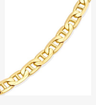 Mariner Link Chain Necklace Solid 10K Yellow Gold 22