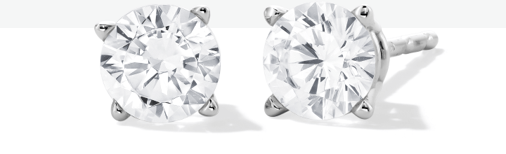 KAY Lab-Grown Diamonds Round-Cut Solitaire Earrings 3/4 ct tw 10K White Gold (I/SI2)