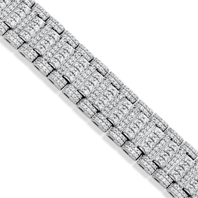 KAY Lab-Grown Diamonds Men's Link Bracelet 12 ct tw Sterling Silver 8.5