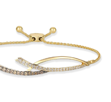 Le Vian Diamond Bolo Bracelet 1/2 ct tw 14K Honey Gold 9.5