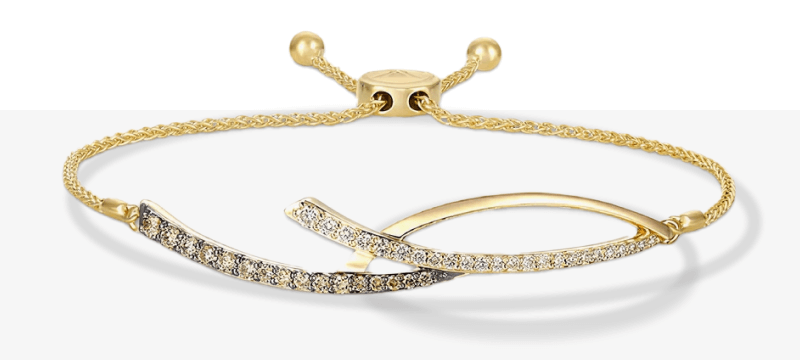 Le Vian Diamond Bolo Bracelet 1/2 ct tw 14K Honey Gold 9.5
