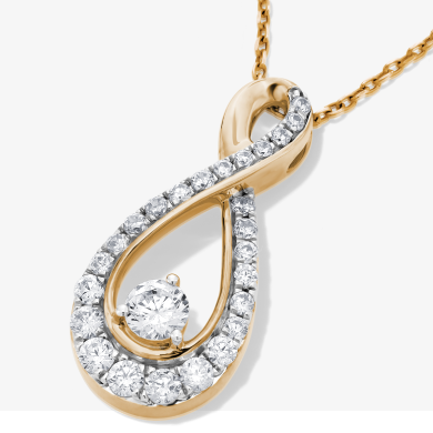 KAY Lab-Grown Diamonds Infinity Necklace 3/4 ct tw 10K Yellow Gold