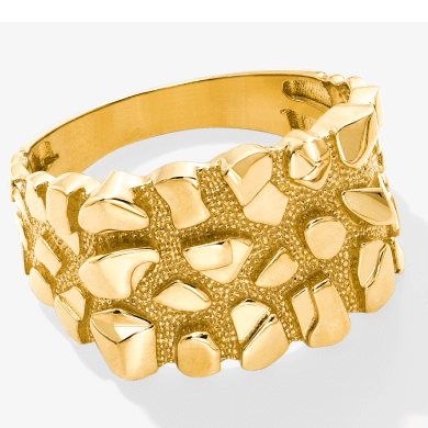 Men's Nugget Ring 10K Yellow Gold