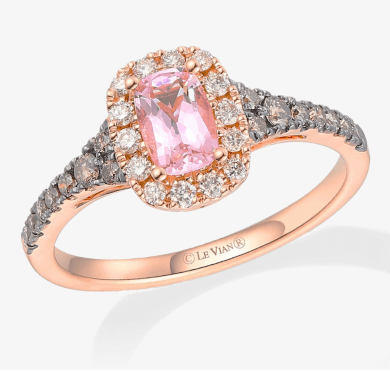 Le Vian Cushion-Cut Morganite Ring 3/8 ct tw Diamonds 14K Strawberry Gold