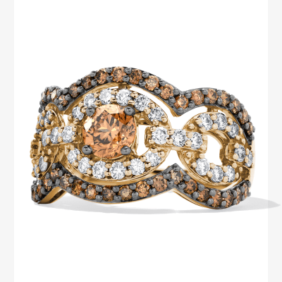 Le Vian Diamond Chain Link Ring 1-7/8 ct tw 14K Honey Gold