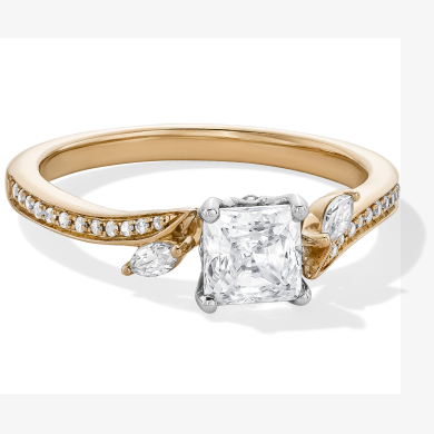 Adore Princess-Cut Lab-Grown Diamond Engagement Ring 3/4 ct tw 14K Two-Tone Gold