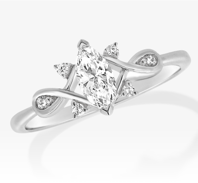 Adore Lab-Grown Diamonds Marquise-Cut Engagement Ring 3/8 ct tw 14K White Gold