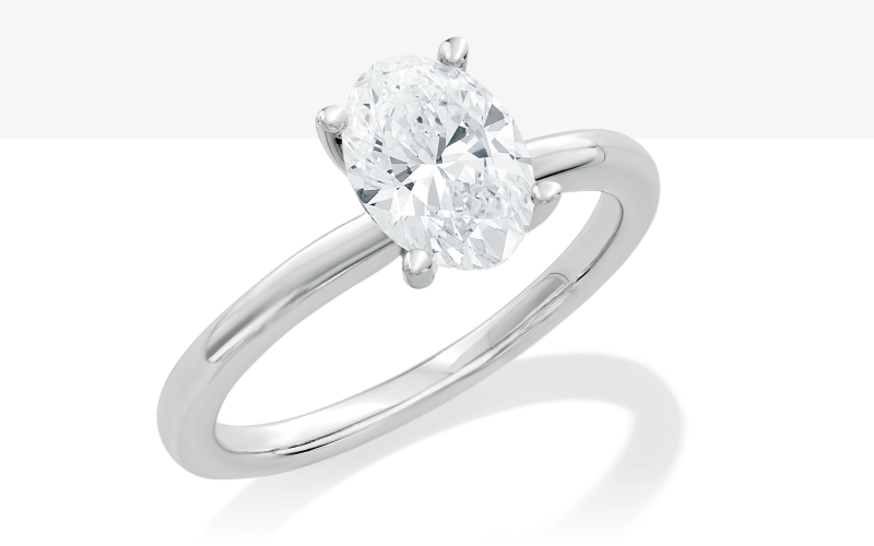 Adore Lab-Grown Diamonds Solitaire Ring 1-1/2 ct tw Oval-cut 14K White Gold (F/VS2)