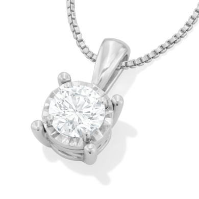 Radiant Reflections 1/4 ct tw Diamonds 10K White Gold Necklace 18 (J/I3)
