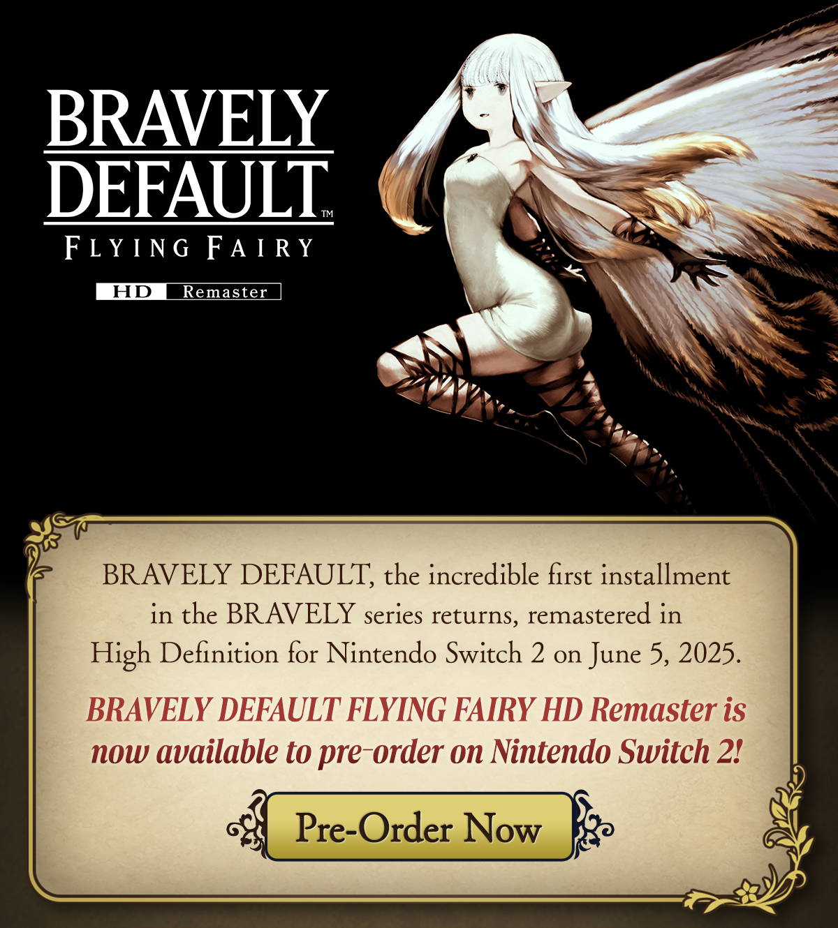 BRAVELY DEFAULT FLYING FAIRY HD Remaster Coming to Nintendo Switch 2
