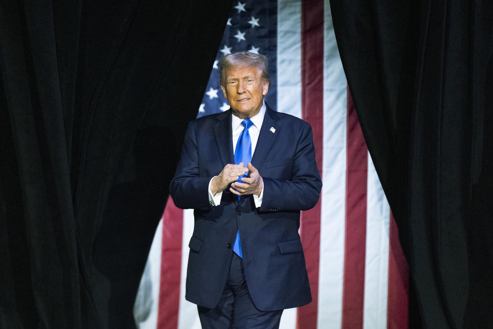 President Donald Trump at the University of Alabama, Thursday, in Tuscaloosa, Ala.
