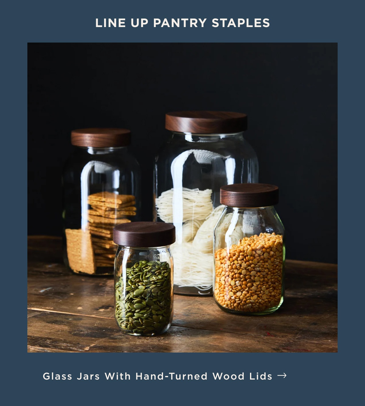 Glass Jars with Hand-Turned Wood Lids