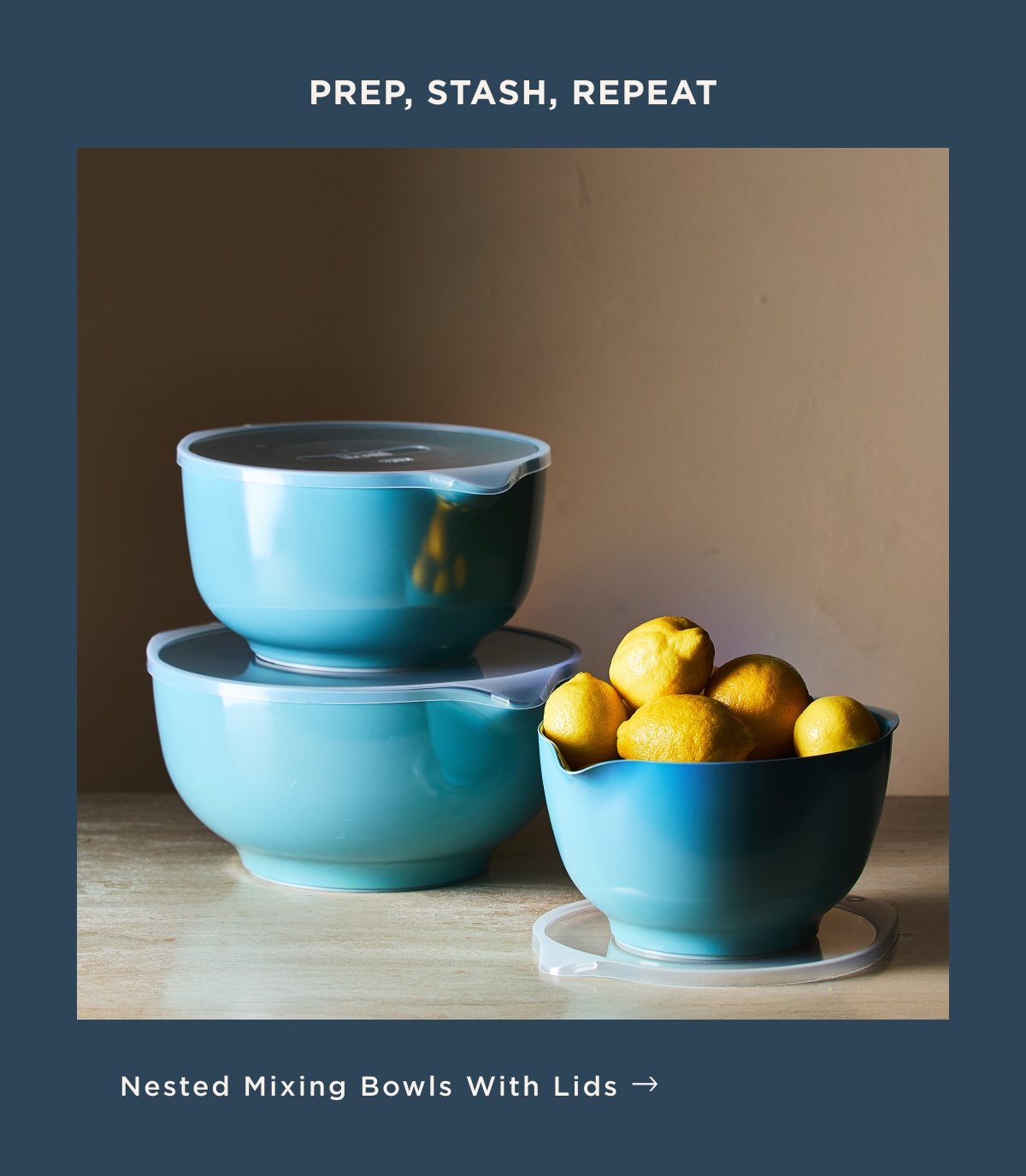 Nested Mixing Bowls with Lids