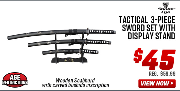 Snake Eye Tactical 3-Piece Sword Set with Display Stand