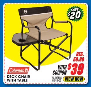 Coleman Deck Chair with Table