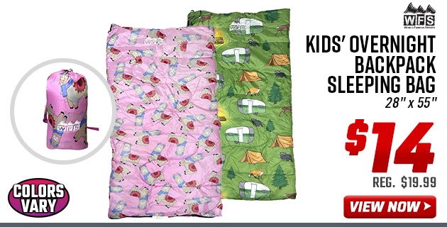 World Famous Sports Kids' Overnight Backpack Sleeping Bag World Famous Sports Kids' Overnight Backpack Sleeping Bag