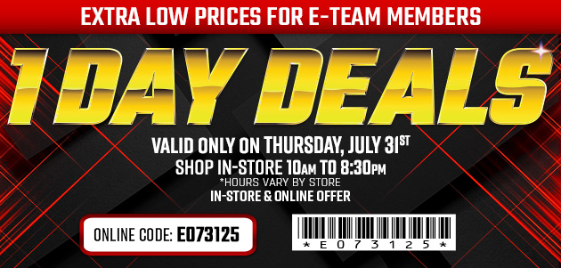 One Day Deals - Thursday, July 31, 2025