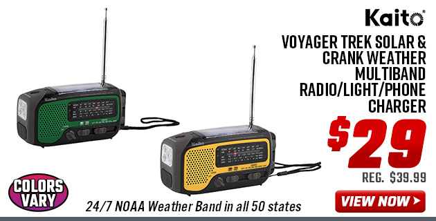 Kaito Voyager Trek Solar & Crank Weather Multiband Radio/Light/Phone Charger