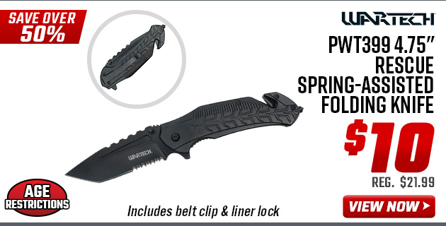 Wartech PWT399 4.75 Rescue Spring-Assisted Folding Knife