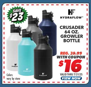 Hydraflow Crusader 64 oz. Growler Bottle
