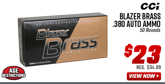 CCI Blazer Brass .380 Auto Ammo