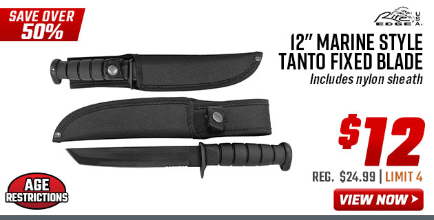 Rite Edge 12'' Marine Style Tanto Fixed Blade