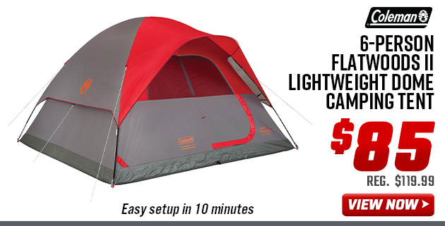 Coleman 6-Person Flatwoods II Lightweight Dome Camping Tent