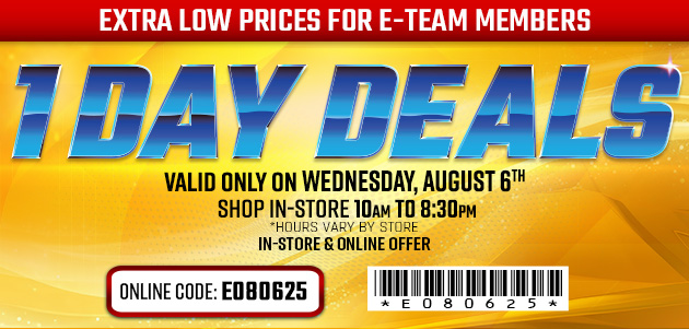 One Day Deals - Wednesday, August 6th, 2025