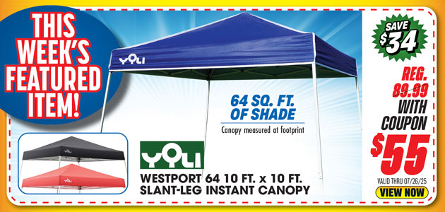 Yoli Westport 64 10' x 10' Slant Leg Instant Canopy