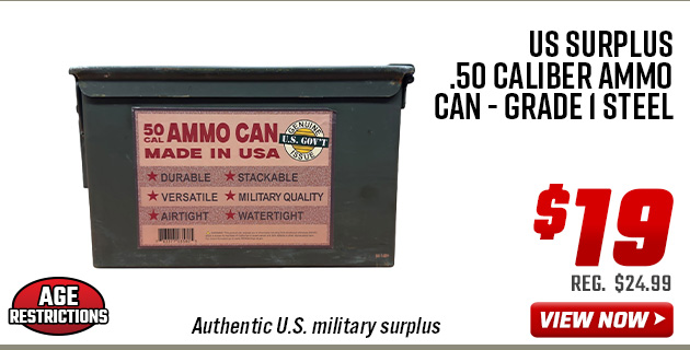 US Surplus .50 Caliber Ammo Can - Grade 1 Steel