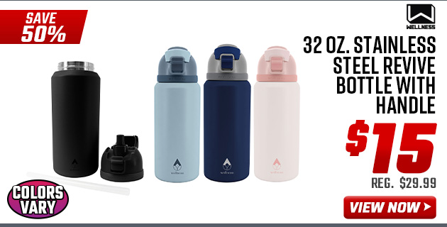 Wellness 32 oz. Stainless Steel Revive Bottle with Handle