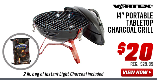 Vortex 14 Portable Tabletop Charcoal Grill 