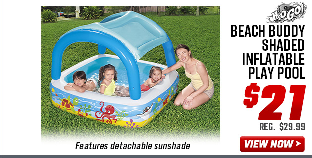 H2OGO! Beach Buddy Shaded Inflatable Play Pool