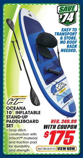 Hydro-Force Oceana 10' Inflatable Convertible Stand-Up Paddleboard Set