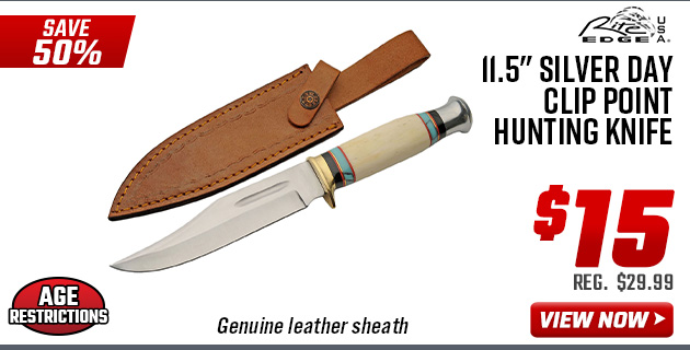 Rite Edge 11.5 Silver Day Clip Point Hunting Knife