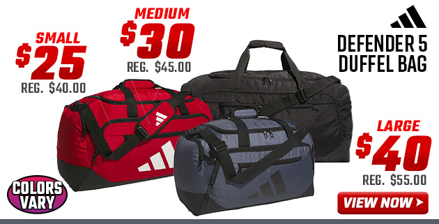 adidas Defender 5 Duffel Bag Small $25 Medium $30 Large $40