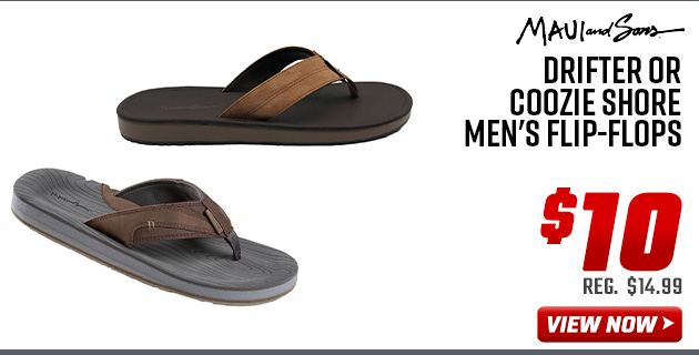 Maui & Sons Drifter or Coozie Shore Men's Flip-Flops