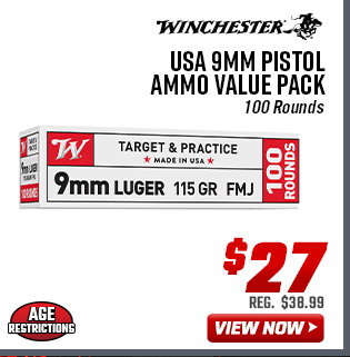 Winchester USA 9mm Pistol Ammo Value Pack
