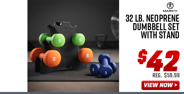Marcy 32 lb. Neoprene Dumbbell Set with Stand
