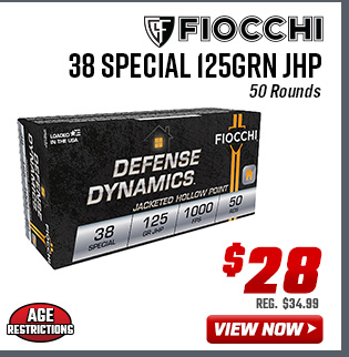 Fiocchi 38 Special 125grn JHP 