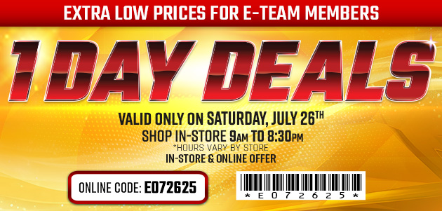 One Day Deals - Saturday, July 26, 2025