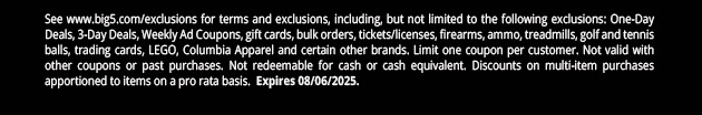 See www.big5.com/exclusions