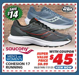 Saucony Cohesion 17 Men's or Women's Running Shoes