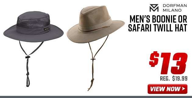Dorfman Men's Boonie or Safari Twill Hat